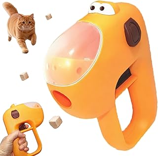 2026 New Cat Dog Pet Treat Launcher, Pet Treat Dispenser with Transparent Viewing Window, Stimulate Curiosity for Bored Indoor Cats Dogs (1pcs)