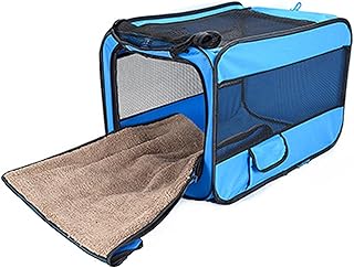 Pssopp Breathable Pet Crate Kennel, Large Interior Space Waterproofing Base Lining Multifunctional Foldable Dog Crate for Outdoor Travel(L)