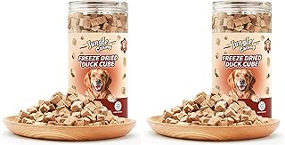 Jungle Calling Freeze Dried Cat Treats, 9.17 oz Single Ingredient Duck Meat for Cats Puppy Dogs, High Protein Food Topper Cube Healthy Dog Treat, Rawhide Free Snacks for Training Bites (Pack of 2)