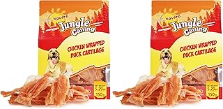 Jungle Calling Dog Treats, Chicken Wrapped Bones, Rawhide Free Chews Made with Real Meat and Duck Cartilage, Jerky Dogs Treats Chewy Snacks, About 21 Count (Pack of 2)