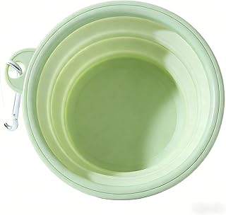 Portable Collapsible Silicone Dog Bowl – Travel Pet Food & Water Dish for Outdoor, Non-Slip Anti-Spill Design, Easy Clean BPA-Free – for Small Medium Dogs & Cats(Medium(Pack of 2),Green)