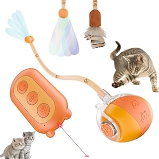 New Fi Interactive Cat Toy Ball with Remote Control and Laser Pointer, Smart Motion-Activated Rolling Toy with Find-My Feature, USB Rechargeable Indoor Cat Toy