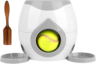 Compatible for Interactive Dog Ball Launcher with Food Reward Dispenser and Slow Feeder, Toy for Medium Small Dogs(Gray)