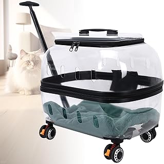 Bubble Cat Carrier Backpack, Fully Breathable Transparent Pet Carrier Backpack for Cat Dog, Multiple Carrying Carrier, for Travel, Hiking & Trips TransparentBlack