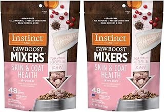 Instinct Raw Boost Mixers Skin & Coat Health Freeze-Dried Dog Food Topper,12.5 oz. Bag,(Pack of 2)
