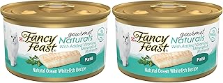 Fancy Feast Purina Wet Cat Food Pate Gourmet Naturals Ocean Whitefish Recipe - 3 oz. Cans,(Pack of 24)