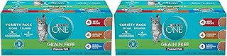 Purina ONE Grain Free,Natural Pate Wet Cat Food Variety Pack,Beef,Chicken and Ocean Whitefish Recipes - 3 oz. Pull-Top Cans,(Pack of 48)