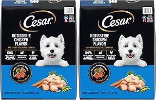 Cesar Small Breed Dry Dog Food for Small Dogs,Rotisserie Chicken Flavor and Spring Vegetables Garnish,12 lb Bag,(Pack of 2)