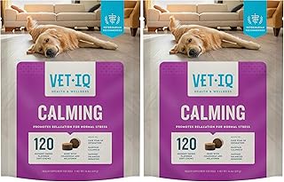 VetIQ Calming Support Supplement,Calming Chews for Dogs Help Manage Stress and Promote Relaxation,Anxiety Relief for Dogs,Made in The USA,120 Count (Pack of 2)
