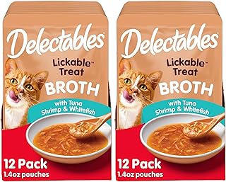 Hartz Delectables Savory Broths Variety Lickable Wet Cat Treats,(Pack of 24)