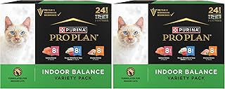 Purina Pro Plan Indoor Balance Chicken,Salmon,and Ocean Whitefish and Tuna Cat Food Wet Entrees Variety Pack - Can,(Pack of 48)