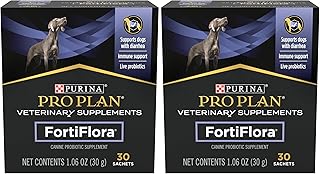 Purina Pro Plan Veterinary Supplements FortiFlora Daily Probiotics for Dogs,Helps Digestive Gut Health and Diarrhea - 30 ct. Box,(Pack of 2)