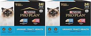 Purina Pro Plan Urinary Tract Health Pate Cat Food Variety Pack,Ocean Whitefish and with Salmon Entrees - 3 oz. Cans,(Pack of 48)