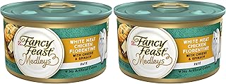 Fancy Feast Purina Pate Wet Cat Food,Medleys White Meat Chicken Florentine with Cheese & Garden Greens - 3 oz. Cans,(Pack of 48)