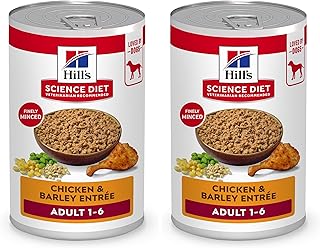 Hill's Science Diet Adult 1-6 Premium Nutrition Wet Dog Food,Chicken & Barley,13 oz. Cans,(Pack of 24)