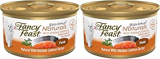 Fancy Feast Purina Wet Cat Food Pate Gourmet Naturals Wild Alaskan Salmon Recipe - 3 oz. Cans,(Pack of 24)