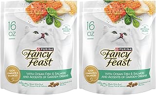 Fancy Feast Purina Dry Cat Food with Ocean Fish and Salmon - 16 oz. Bags,(Pack of 8)