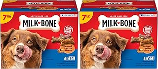 Milk-Bone Peanut Butter Flavor Naturally & Artificially Flavored Dog Biscuits - Crunchy Dog Treats - 7 Pounds (Packaging Design May Vary),(Pack of 2)