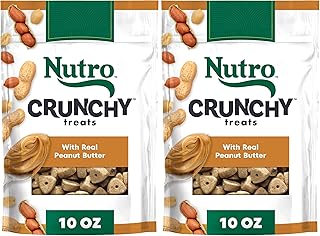 Nutro Crunchy Dog Treats with Real Peanut Butter,Training Treats for Dogs,10 oz. Bag,(Pack of 2)