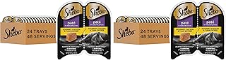 Sheba Perfect Portions Wet Cat Food Pate Gourmet Chicken & Tuna Entree,2.6 oz. Twin-Pack Trays,Cat Food Wet Recipe (,48 Servings),24 Count (Pack of 2)