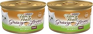 Fancy Feast Purina Gravy Lovers Salmon Feast Pate in Wet Cat Food Gravy - 3 oz. Cans,(Pack of 48)