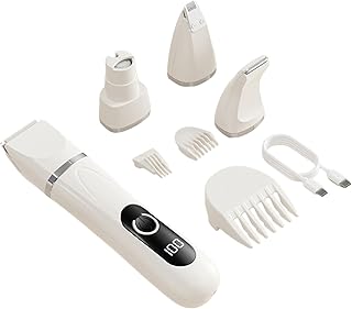 Dog Clippers for Grooming | 4-in-1 Quiet Electric USB Rechargeable Grinder - Pet Grooming Kit - for Puppy Pet Dachshund Home Indoor Paw Claw Cutting Trimming