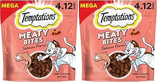 Temptations Meaty Bites Savory and Soft Cat Treats,Salmon Flavor,4.12 oz. Pouch,(Pack of 2)