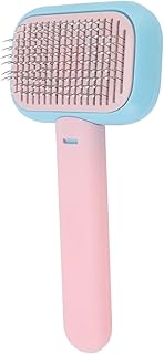 Pet Slicker Brush Self Cleaning Massage Grooming Comb for Dog Cat Shedding Hair Removal with Comfortable Non Slip Handle Blue Pink
