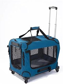 Compatible XL Rolling Pet Carrier with Wheels, Soft-Sided Travel Bag for Large Cats & Dogs