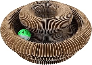Organ Cat Scratch Board - Foldable Furniture Protector | Cardboard Cat Scratcher with Ball and Track for Dorm Apartment Playroom Indoor Home Pet Entertainment and Exercise Activity for Cats