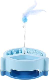 Interactive Cat Ball and Turntable Track for Indoor Cats and Kittens Blue Self-Entertainment Boredom Reliever with Rolling
