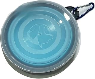 Collapsible Silicone Pet Bowl, Portable Slow Feed Folding Dish for Dogs and Cats(Sky Blue)