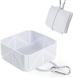Collapsible Silicone Travel Bowl for Dogs and Cats - Portable Pet Dish for Outdoor Use(Qingcheng Gray)