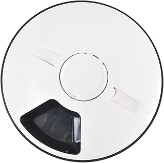 Automatic Pet Feeder with 6-Slot Timed Feeding and Detachable Food Bowls, Gray White Pet Food Container Suitable for Dogs and Cats, Programmable Portion Control for Home Use