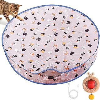 Interactive Cat Toy Ball Track, Interactive Cat Toy Automatic Moving with Motion Activated Hide Seek Rolling Chase for Indoor Play Rechargeable Blue