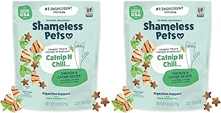 Shameless Pets Digestive Health Catnip Chicken Crunchy Cat Treats (Pack of 2)