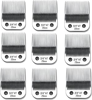 3/4" HT Detachable Pet Grooming Clipper Ceramic Blade ，Compatible For Andis，Compatible For Oster， A5 Dog Cat Cut Length 19mm(9pcs)