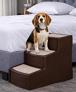 Pet Gear Easy Step III Pet Stairs, 3 Step for Cats/Dogs, Removable Washable Carpet Treads, for Pets Up to 150lbs, No Tools Required, Available in 9 Colors, Coffee Bean