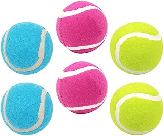 6pcs Dog Tennis Balls for Dogs Small Rubber Chew High Elasticity Interactive Training for Puppies with Colorful Set for Fetch and Activity