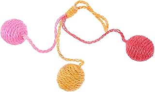UPKOCH Cat Sisal Ball Hanging Interactive Multi-Color Small Indoor Cat Balls for Kitten Scratching and Training