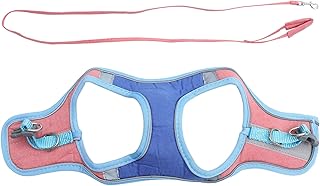Reflective Puppy and Cat Harness Vest Set, Suede Soft Pet Harness with Leash, Small Size Blue and Pink for Walking Puppies and Kittens