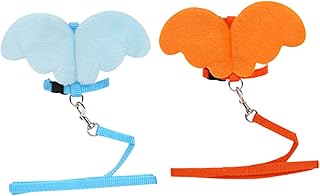 Cat Harness and Leash Set, Angel-Shaped Pet Chest Strap with Soft Breathable Mesh, Adjustable Blue and Orange Vest for Safe Walking and Travel, Suitable for Cats and Small Pets
