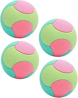Healifty 4pcs Puppy Teething Balls Dog Chew Sturdy Rubber Interactive Small Balls 6.5cm Diameter for Training and Indoor Play