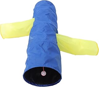 Cat Tunnel for Indoor Cats Foldable Three-Channel Crinkle Tube with Noise Paper Interactive Pet Play Tube for Kittens