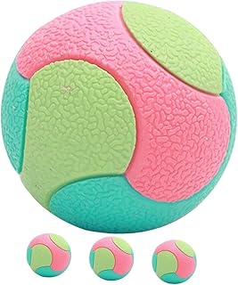 4pcs Dog Chewing Balls Sturdy Rubber Teething Small Interactive Balls for Puppies and Dogs, 6.5cm Diameter, Colorful Hollow Design for Pet Training and Play
