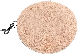 Heated USB Cat Bed Mat Small Pet Heating Pad with Temperature Control, Waterproof Anti-bite Soft Warmer for Indoor Cats and Dogs, Light Camel Color