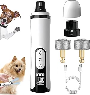 Mjaie Rechargeable 3 Speed Pet Nails Trimmer Low Noise Operations LED Grinder for Paw Maintenances Dog Cats Use Pet Trimmer