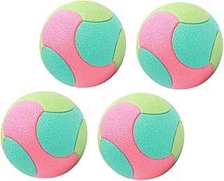 UPKOCH 4pcs Sturdy Dog Chew for Medium Dogs Rubber Teething Balls Interactive Puppy for Aggressive Chewers and Training, 6.5cm Hollow Elastic Pet Balls for Active Play