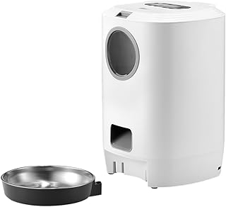 Automatic Pet Feeder for Cats and Dogs, Voice Recording with 4 Meal Settings, Programmable Dry Food Dispenser, Timed Feeding Bowl for Home Use