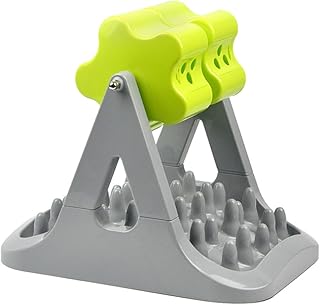 Automatic Anti-Choking Dog Food Dispenser Slow Feed Bowl Plastic Pet Puppy Feeder for Training and Feeding Gray Green